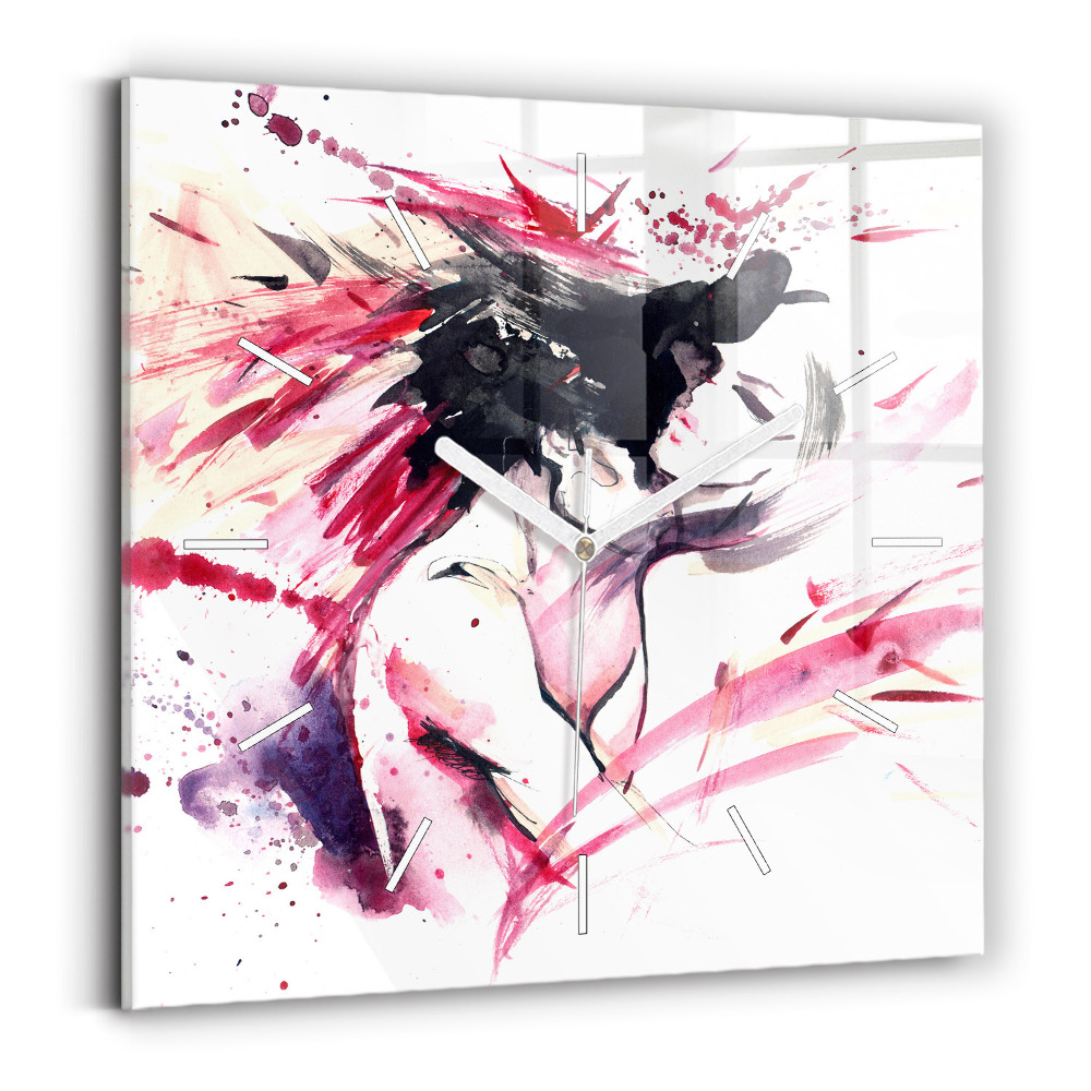 Zegar ścienny kwadratowy Abstrakcja kochanków