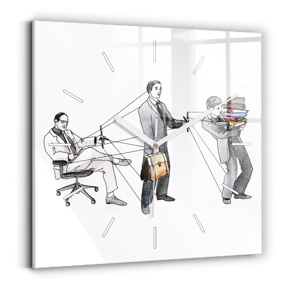 Zegar ścienny kwadratowy Ludzie marionetki