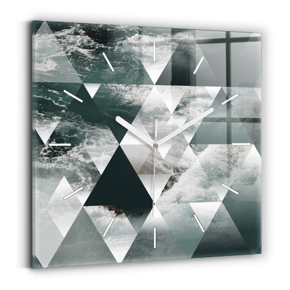 Zegar ścienny kwadratowy Abstrakcja morskie fale