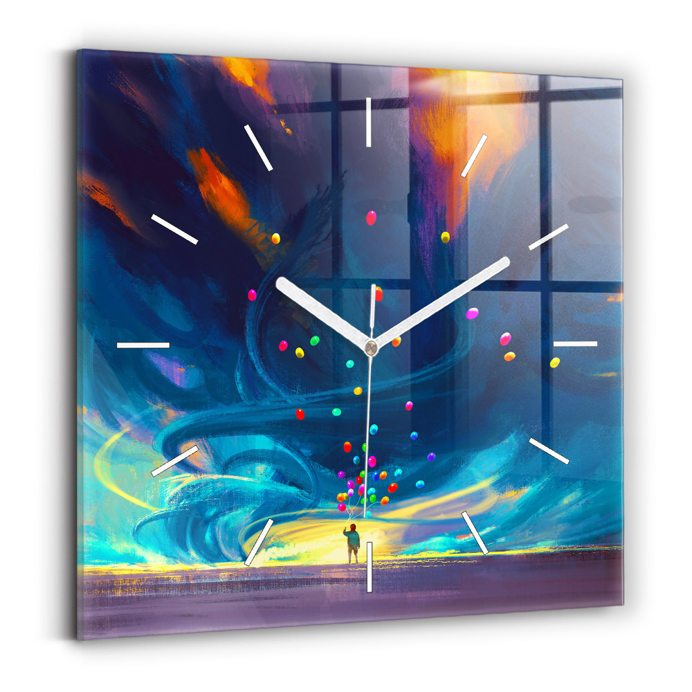 Zegar kwadratowy Dziecko i balony