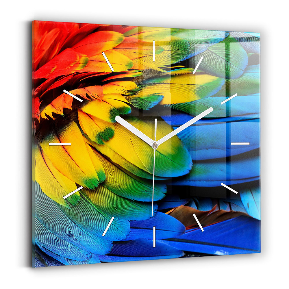 Zegar kwadratowy Kolorowe skrzydła ptaka