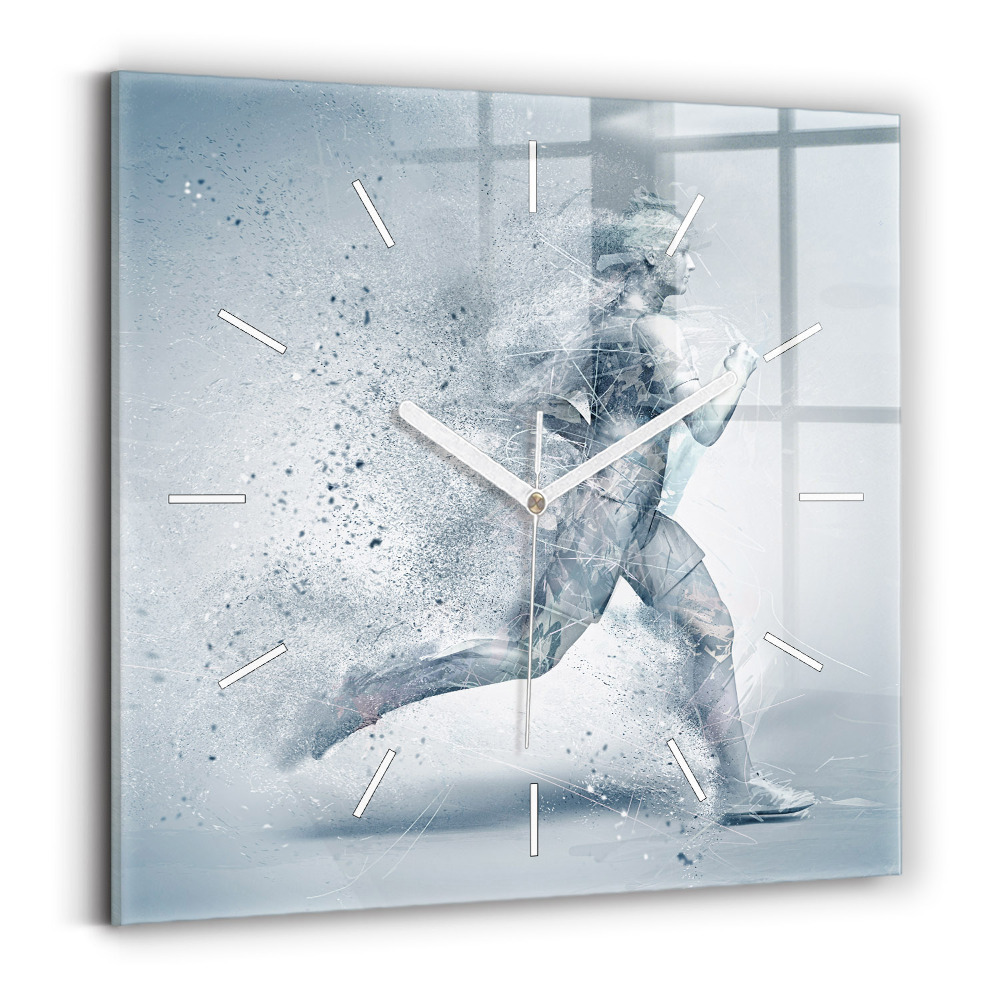 Zegar kwadratowy Biegnący człowiek