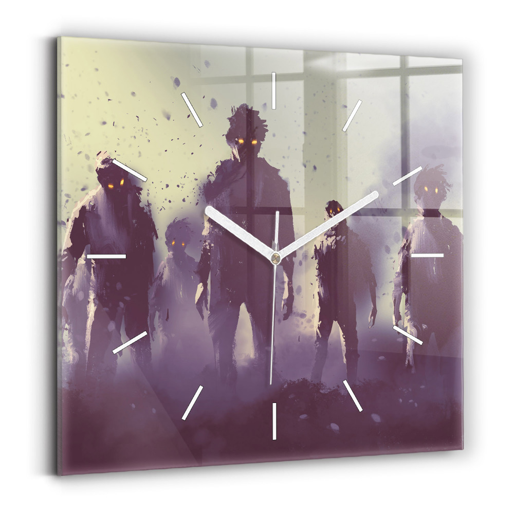 Zegar kwadratowy Zombie w nocy – halloween