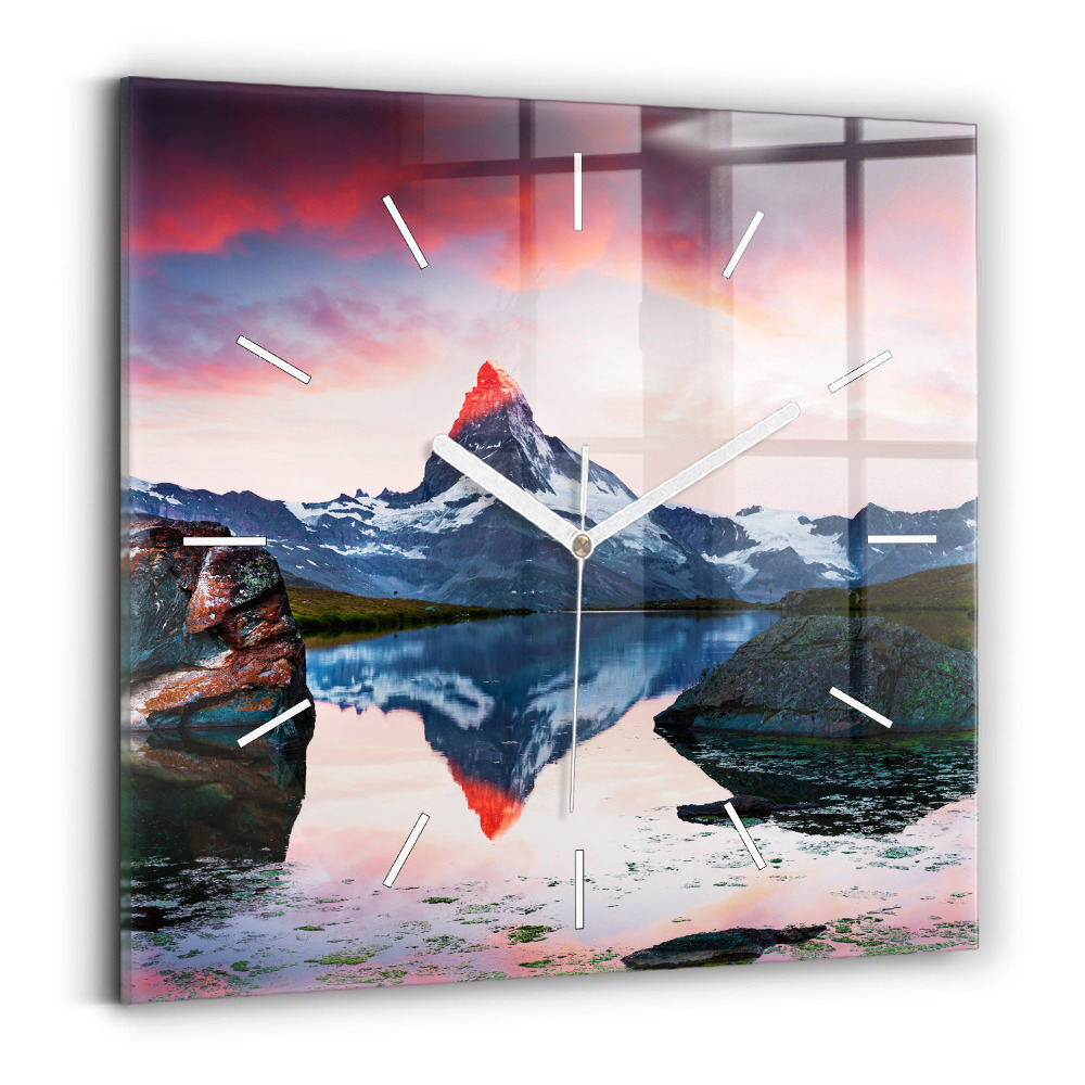 Zegar kwadratowy Stellisee Matterhorn jezioro