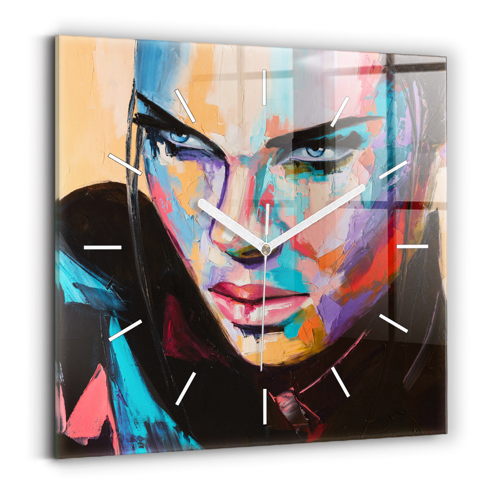 Zegar kwadratowy Portret kobiety