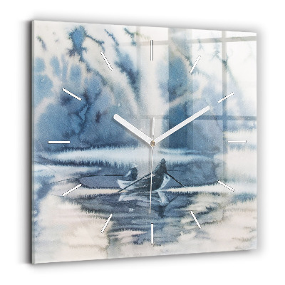 Zegar kwadratowy Rybak na jeziorze