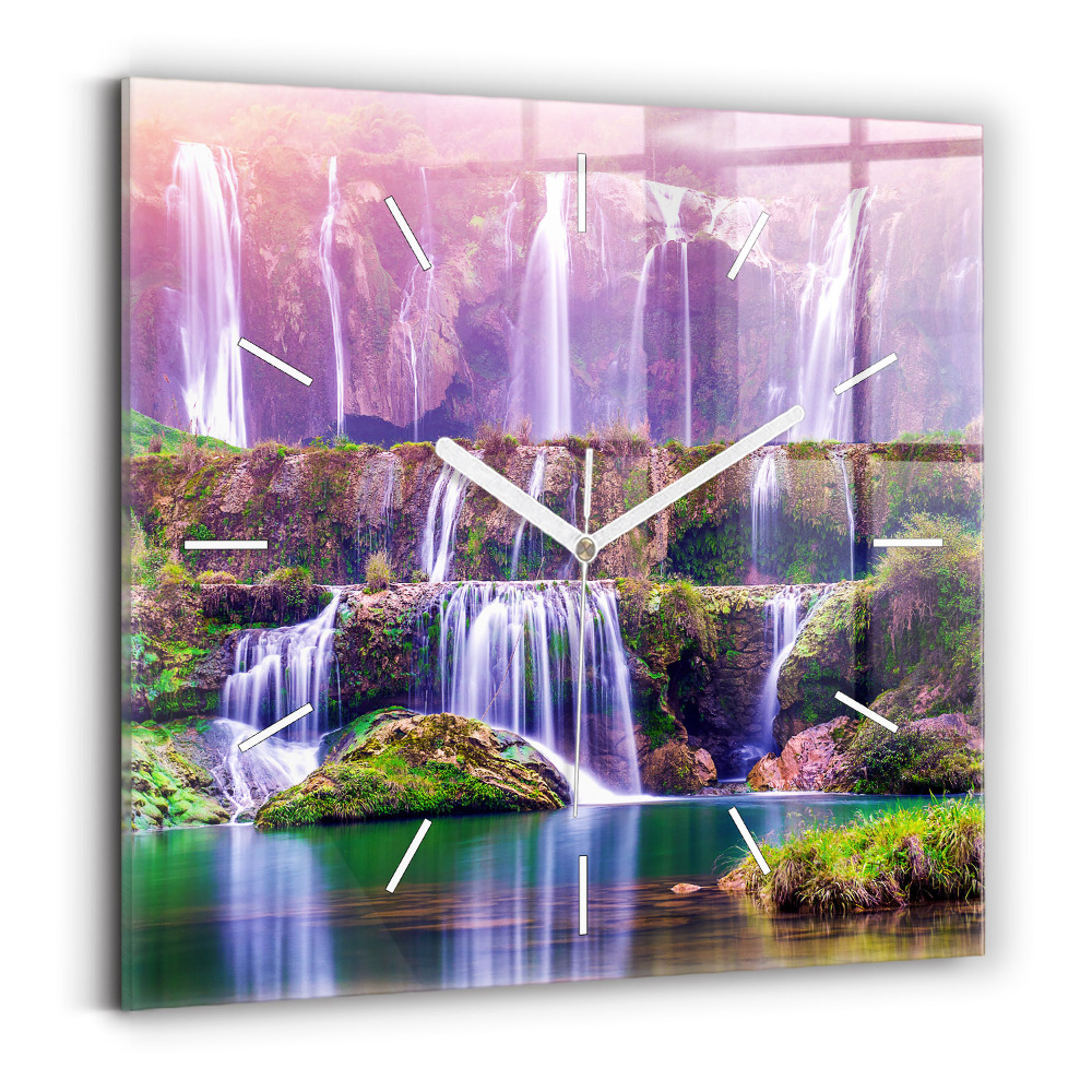 Zegar szklany kwadratowy Wodospad Jiulong Chiny