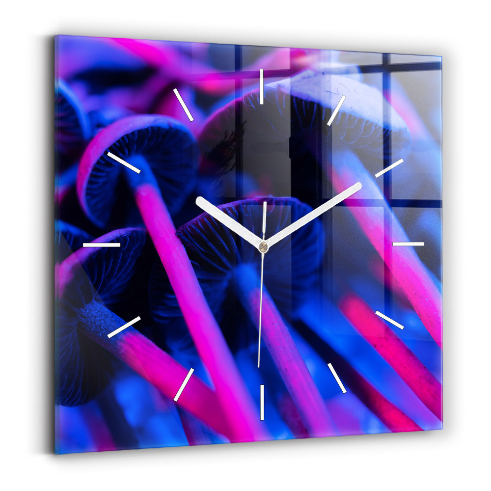 Zegar kwadratowy Magiczne kolorowe grzyby