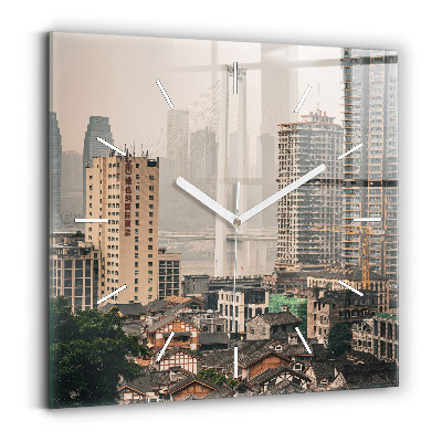 Zegar szklany kwadratowy Stare miasto w Chongqing