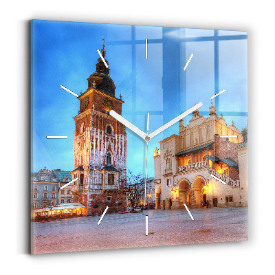 Zegar ścienny kwadratowy Rynek Główny w Krakowie