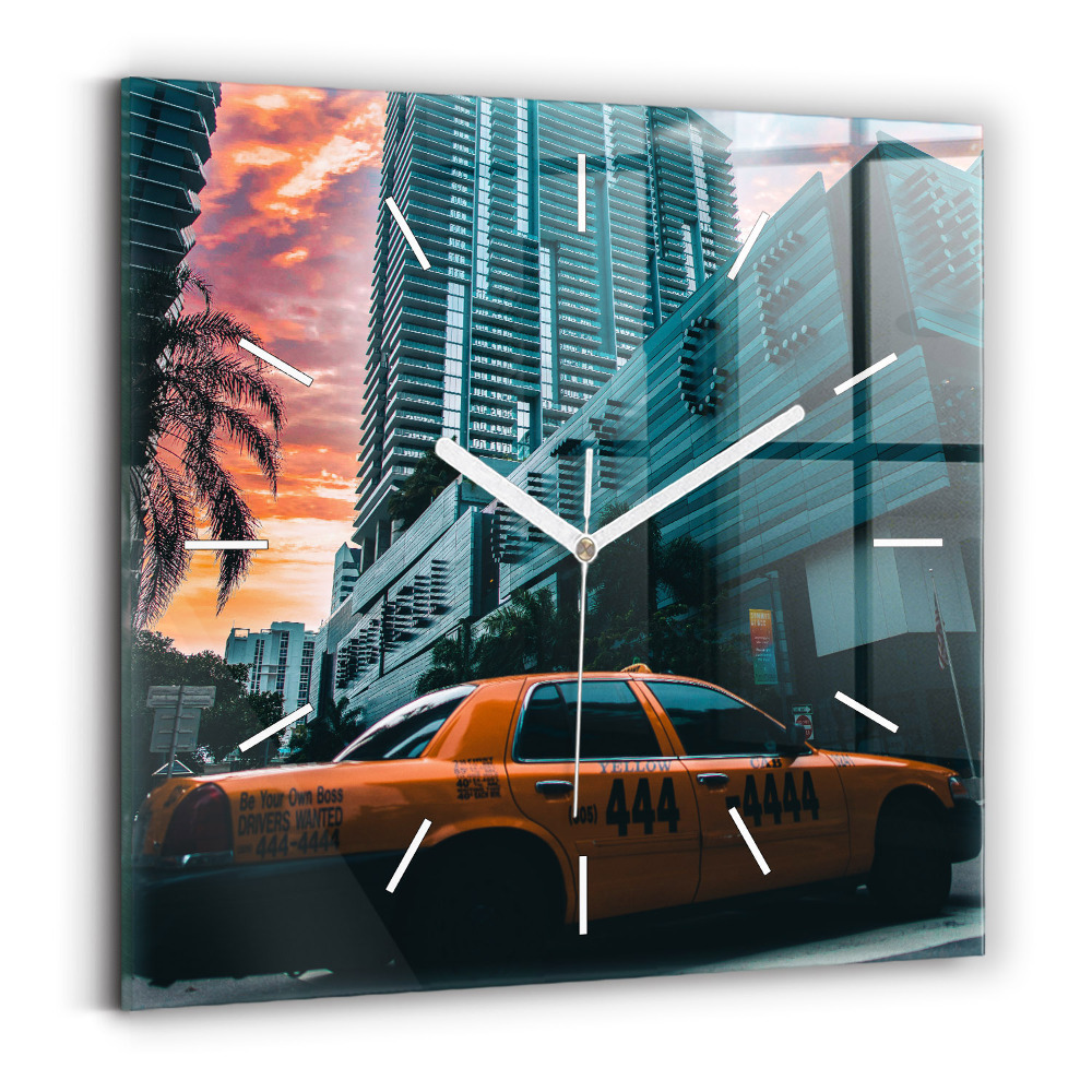 Zegar ścienny kwadratowy Miami na Florydzie