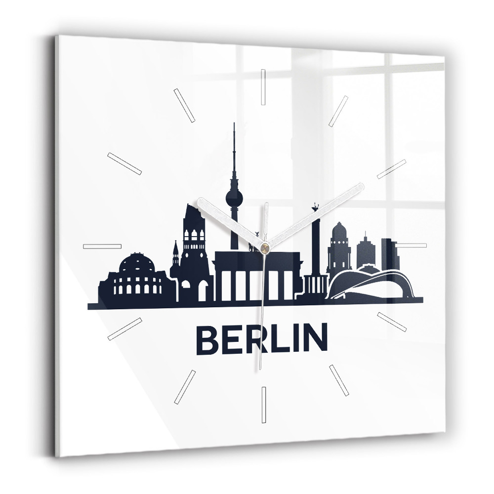 Zegar ścienny kwadratowy Ilustracja miasta Berlin