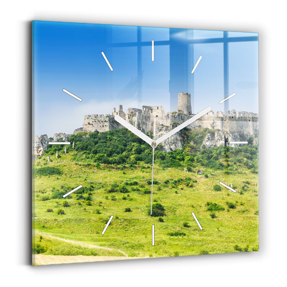 Zegar ścienny kwadratowy Zamek Spiski na Słowacji