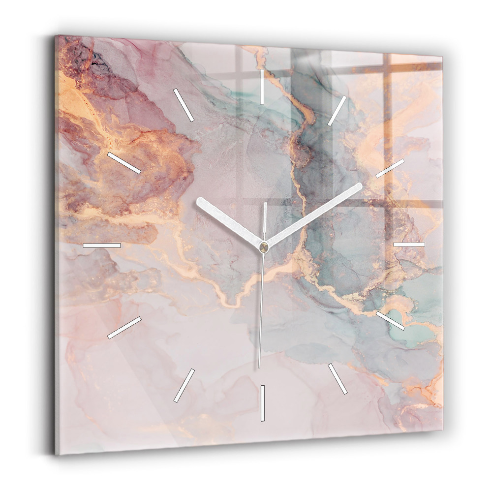 Zegar kwadratowy Tekstura marmuru