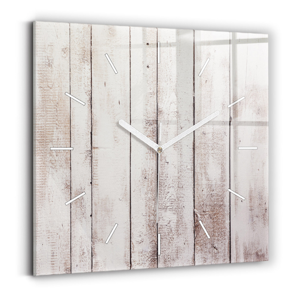 Zegar ścienny kwadratowy Jasne deski drewna