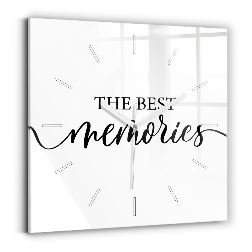 Zegar kwadratowy Napis Memories
