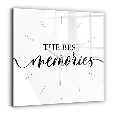 Zegar kwadratowy Napis Memories