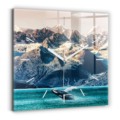 Zegar kwadratowy Wieloryb woda