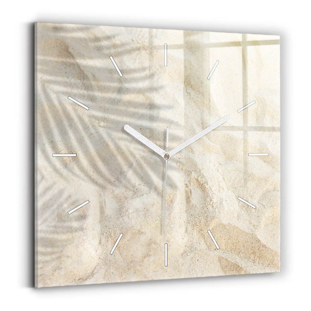 Zegar kwadratowy Cień palmy piasek