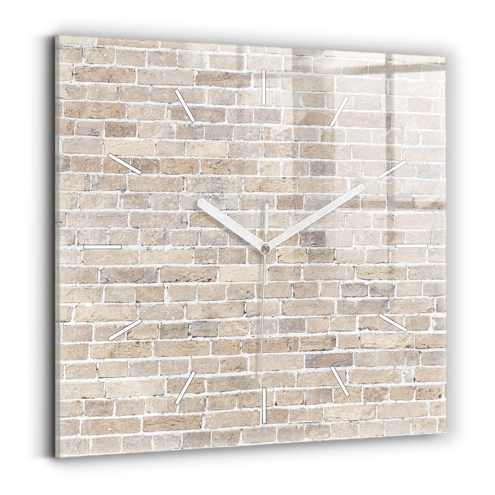 Zegar kwadratowy Ceglana ściana