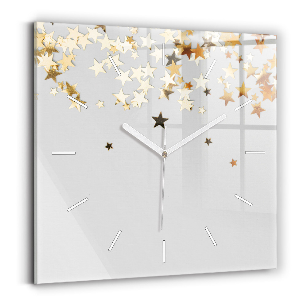 Zegar kwadratowy Gwiazdy na jasnym tle