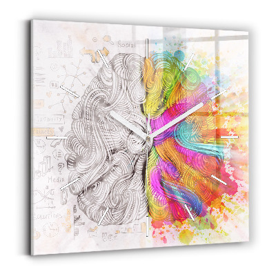 Zegar ścienny kwadratowy Abstrakcja mózg