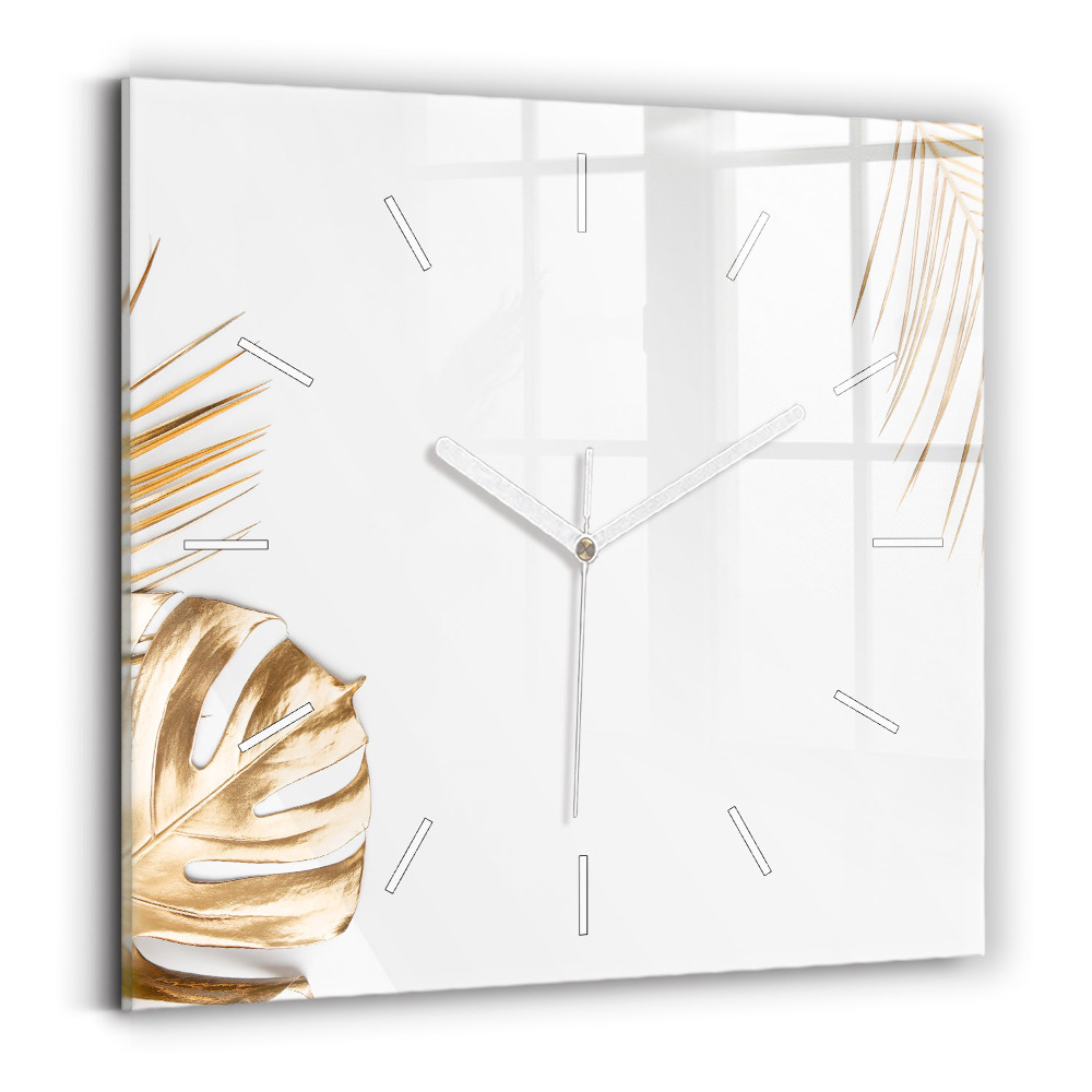 Zegar ścienny kwadratowy Tropikalne liście