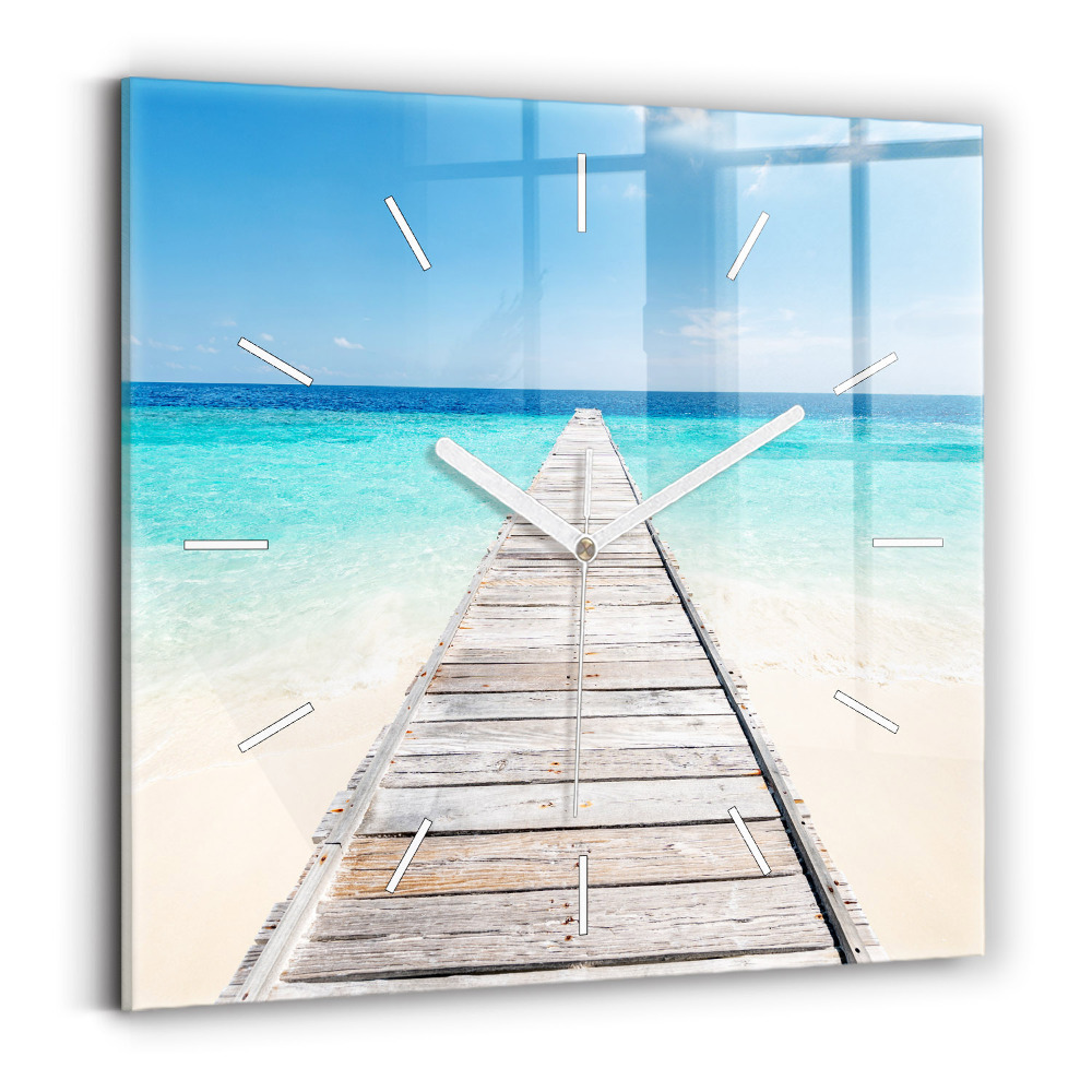 Zegar ścienny kwadratowy Tropikalna wyspa