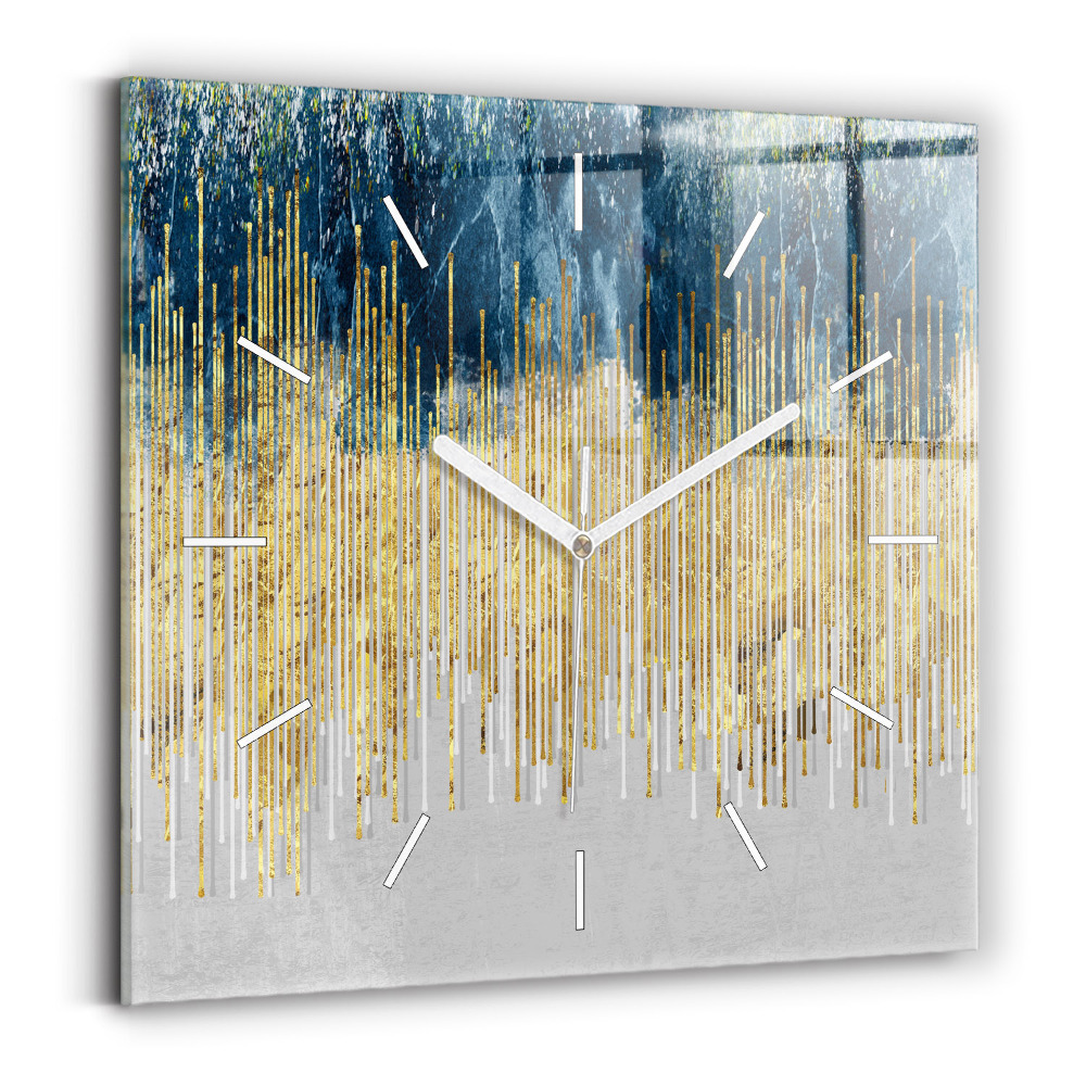 Zegar kwadratowy Dekoracyjny wzór i złoto