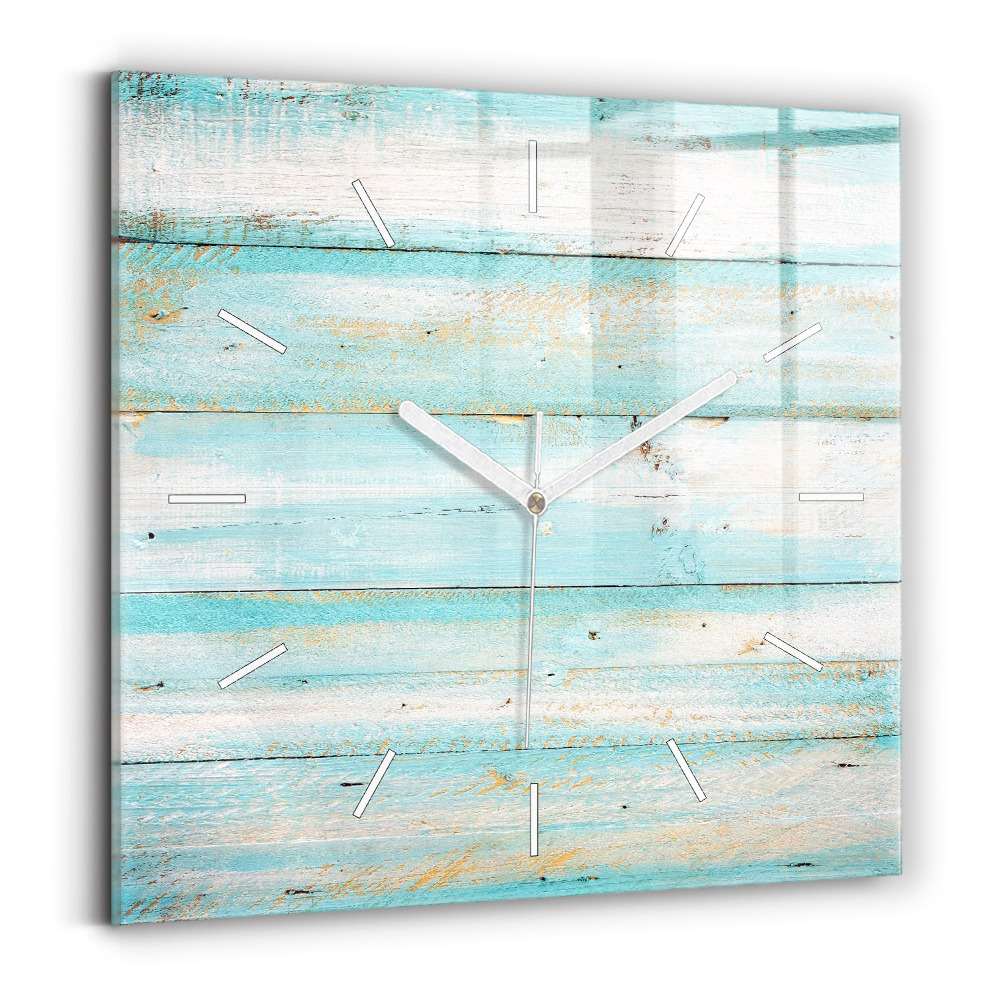 Zegar ścienny kwadratowy Niebieskie deski