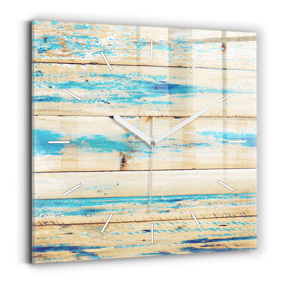Zegar ścienny kwadratowy Porysowane drewno