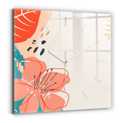 Zegar kwadratowy Hawajskie rośliny