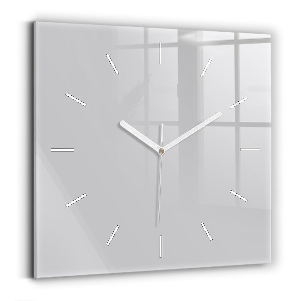 Zegar szklany kwadratowy Jasny Szary
