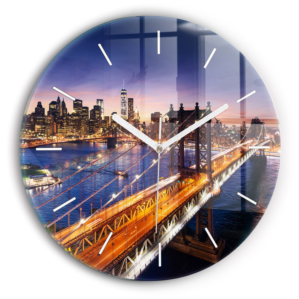 Zegar ścienny Nowy Jork i zachód słońca