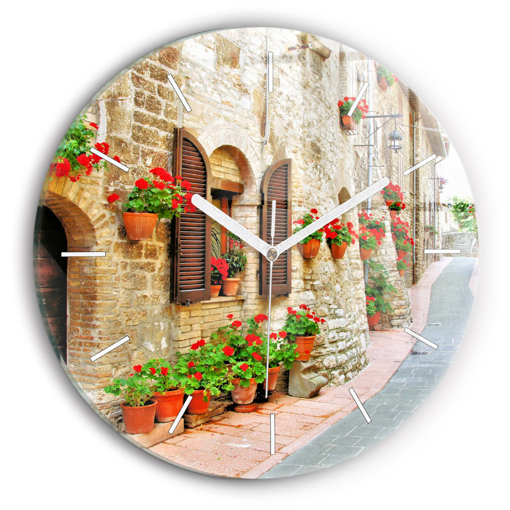 Zegar okrągły Malownicza uliczka