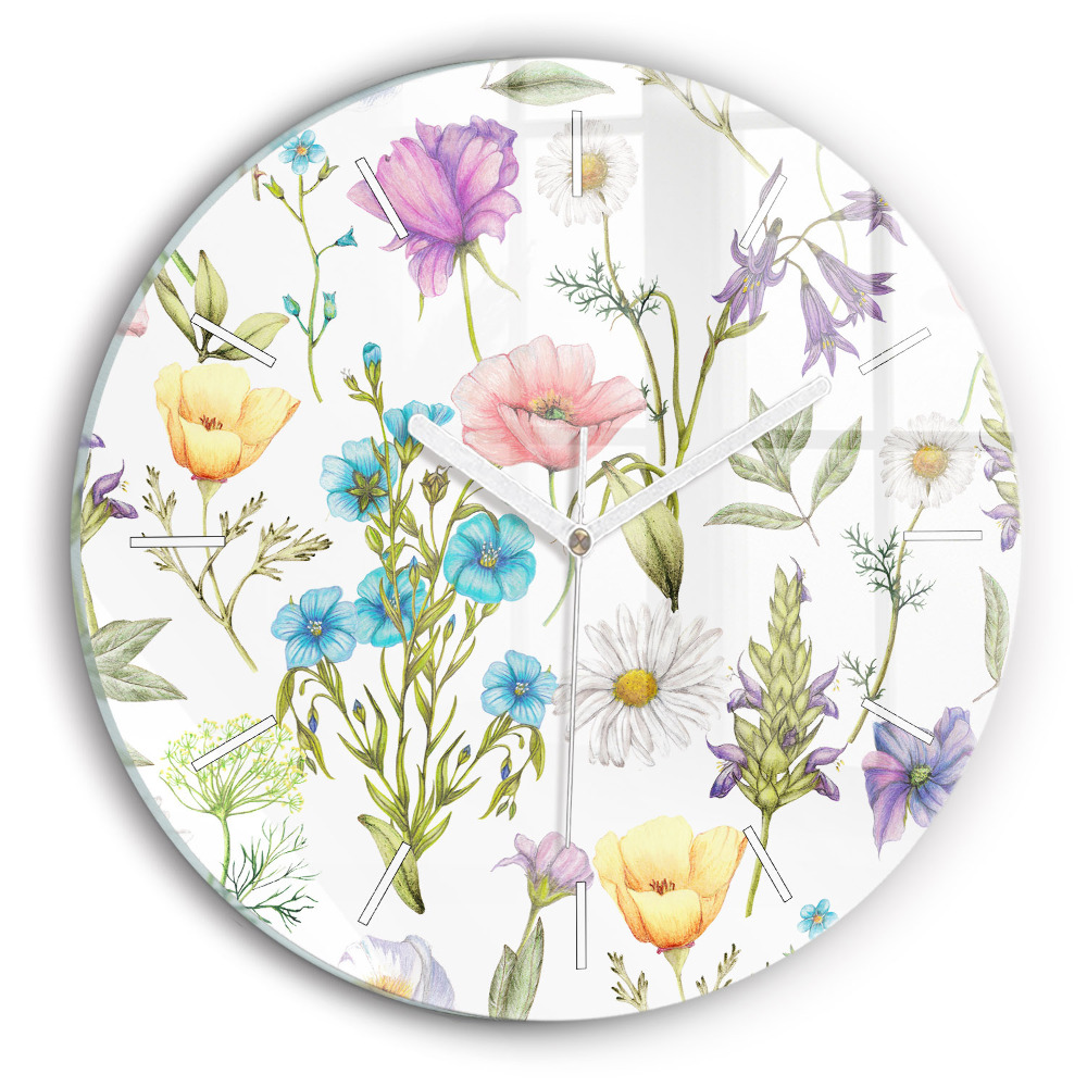 Zegar okrągły Kompozycja Kwiatów