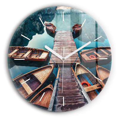Zegar okrągły Pomost i Jezioro