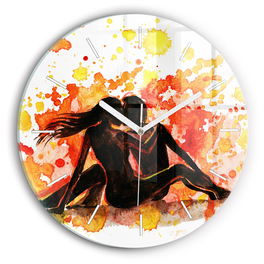 Zegar okrągły Miłość i zakochana para