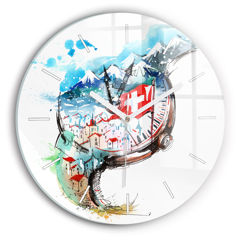 Zegar okrągły Szwajcarski zegarek