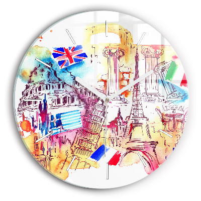 Zegar okrągły Atrakcyjne kraje świata