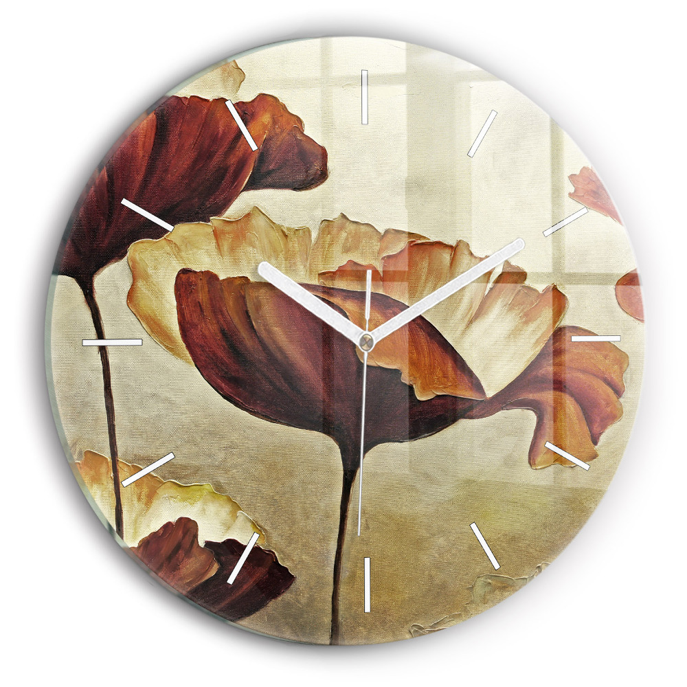 Zegar okrągły Malowane maki