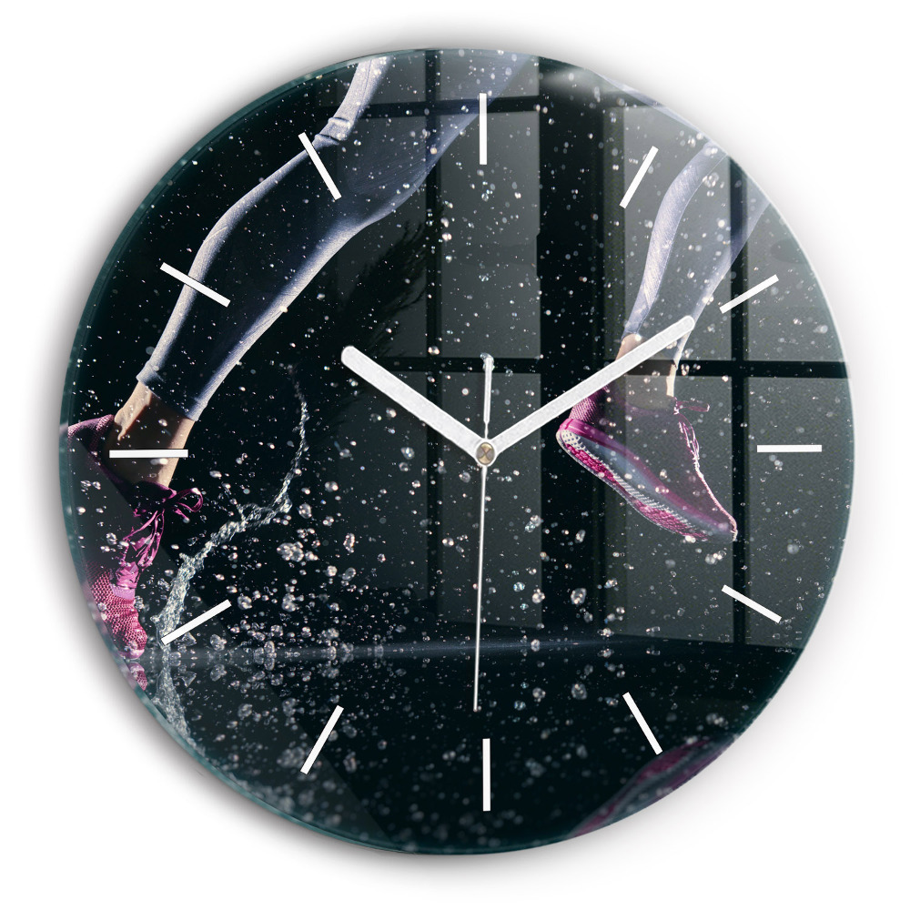 Dekoracyjny zegar ścienny Zdrowy styl życia - bieg