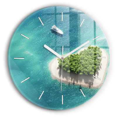 Dekoracyjny zegar ścienny Wyspa serce