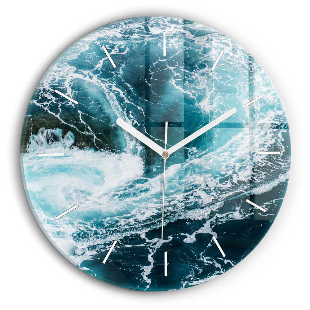 Zegar z nadrukiem Wirujące spienione fale