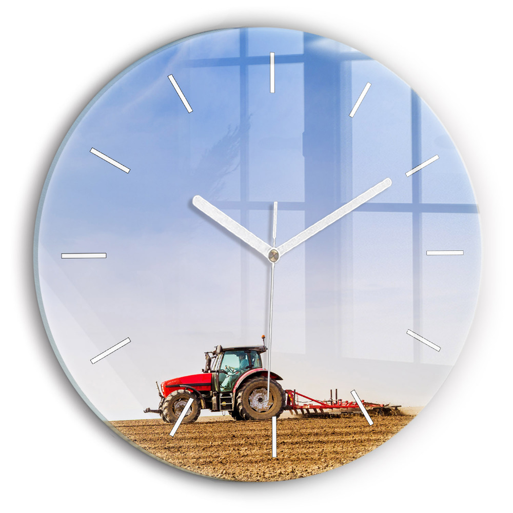 Zegar okrągły Rolnik w traktorze