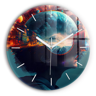 Dekoracyjny zegar ścienny Futurystyczny świat