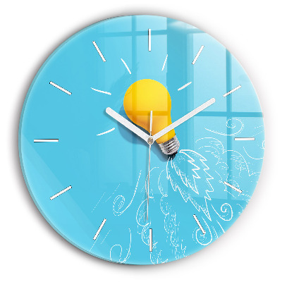 Zegar z nadrukiem Żarówka rysunek