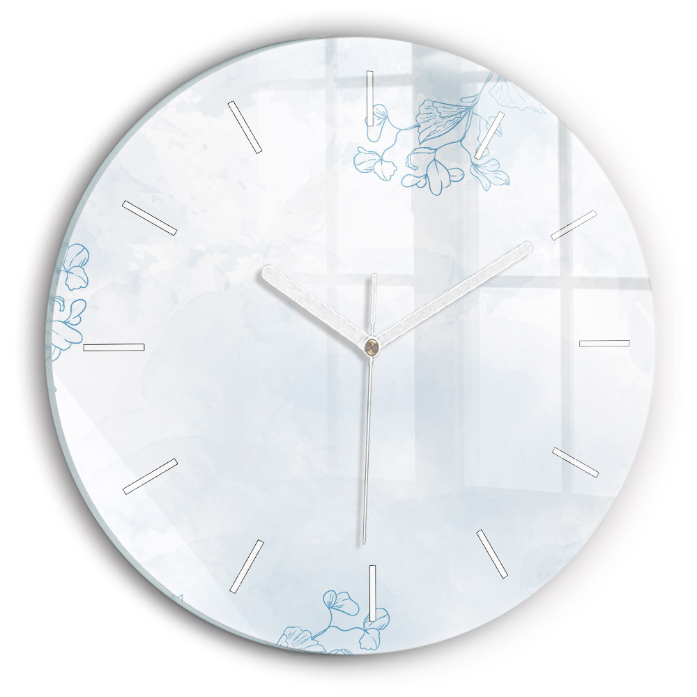 Dekoracyjny zegar ścienny Szkic roślin