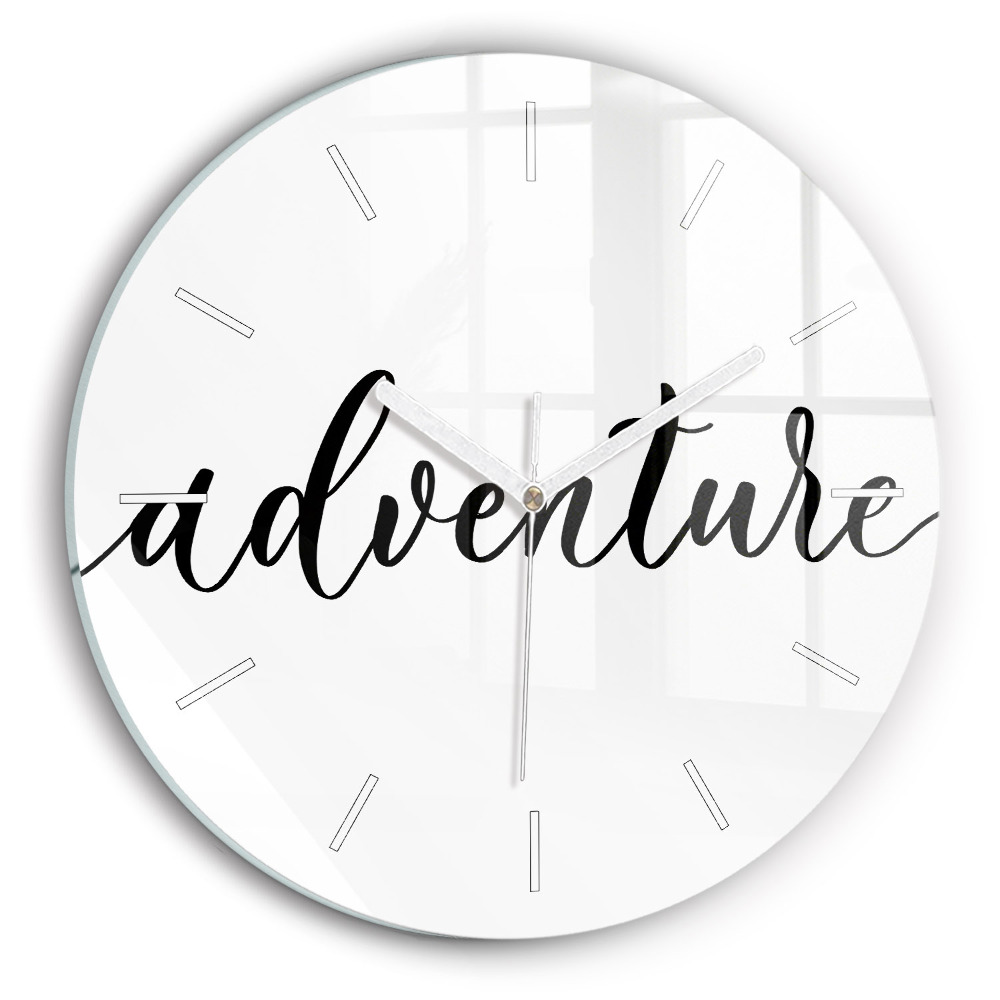 Dekoracyjny zegar ścienny Napis Adventure