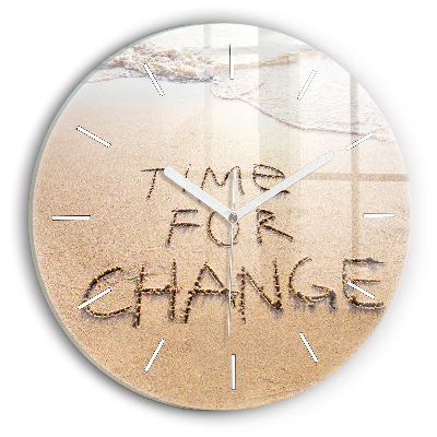 Zegar okrągły Cytat na plaży